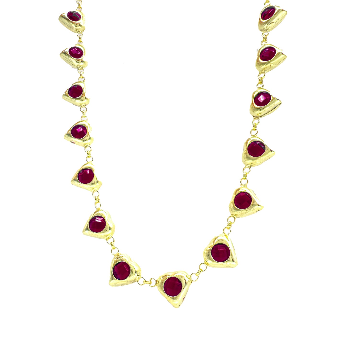 Heart Necklace with Colorful Stones