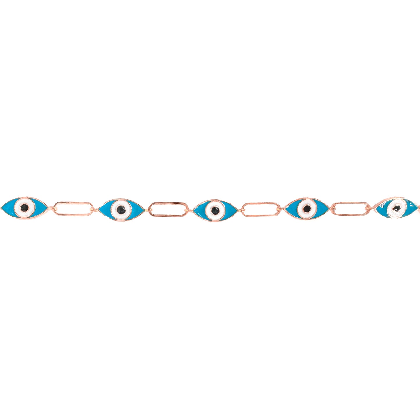 Blue Enameled Eye Paperclip Bracelet