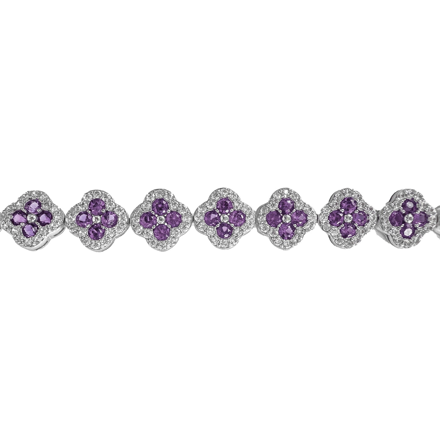 Purple Clover Stone Bracelet