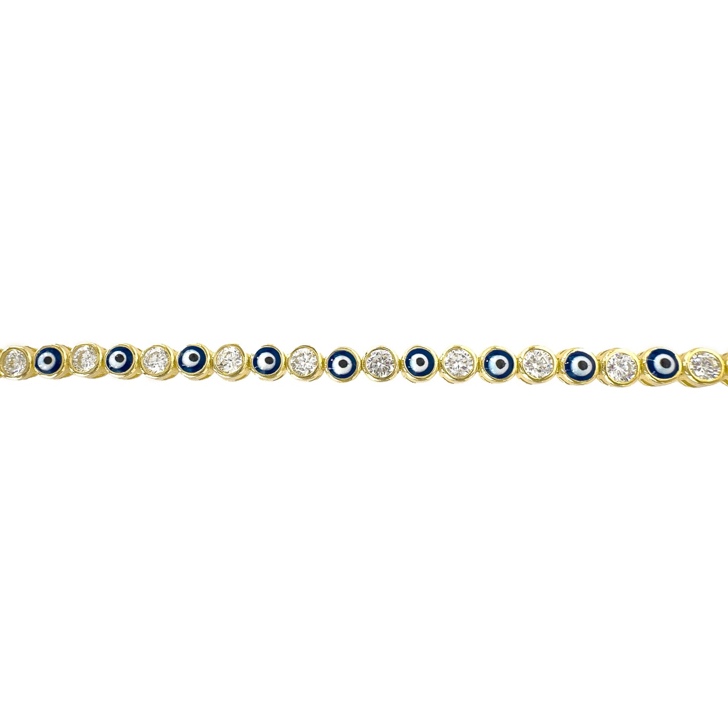 Evil Eye Bracelet with Enameled Stones