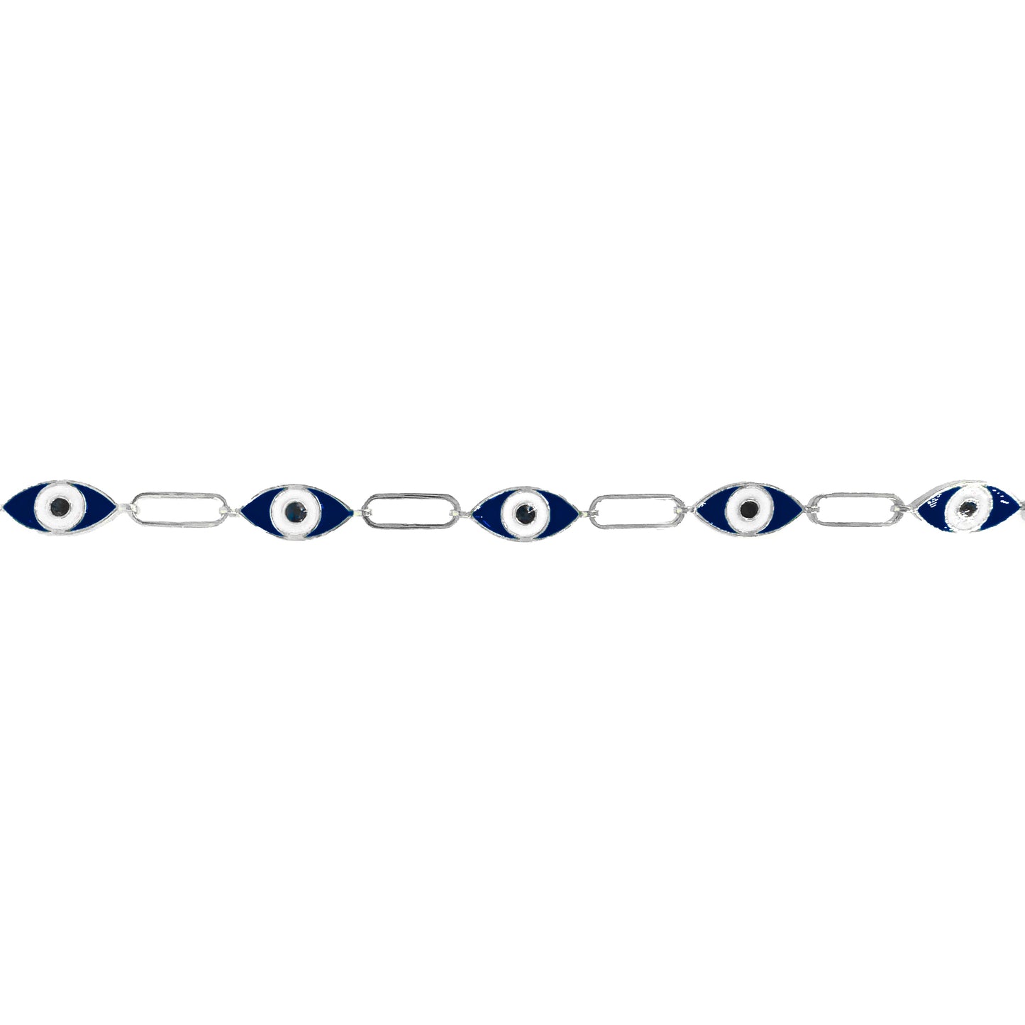 Dark Blue Enameled Eye Clip Bracelet