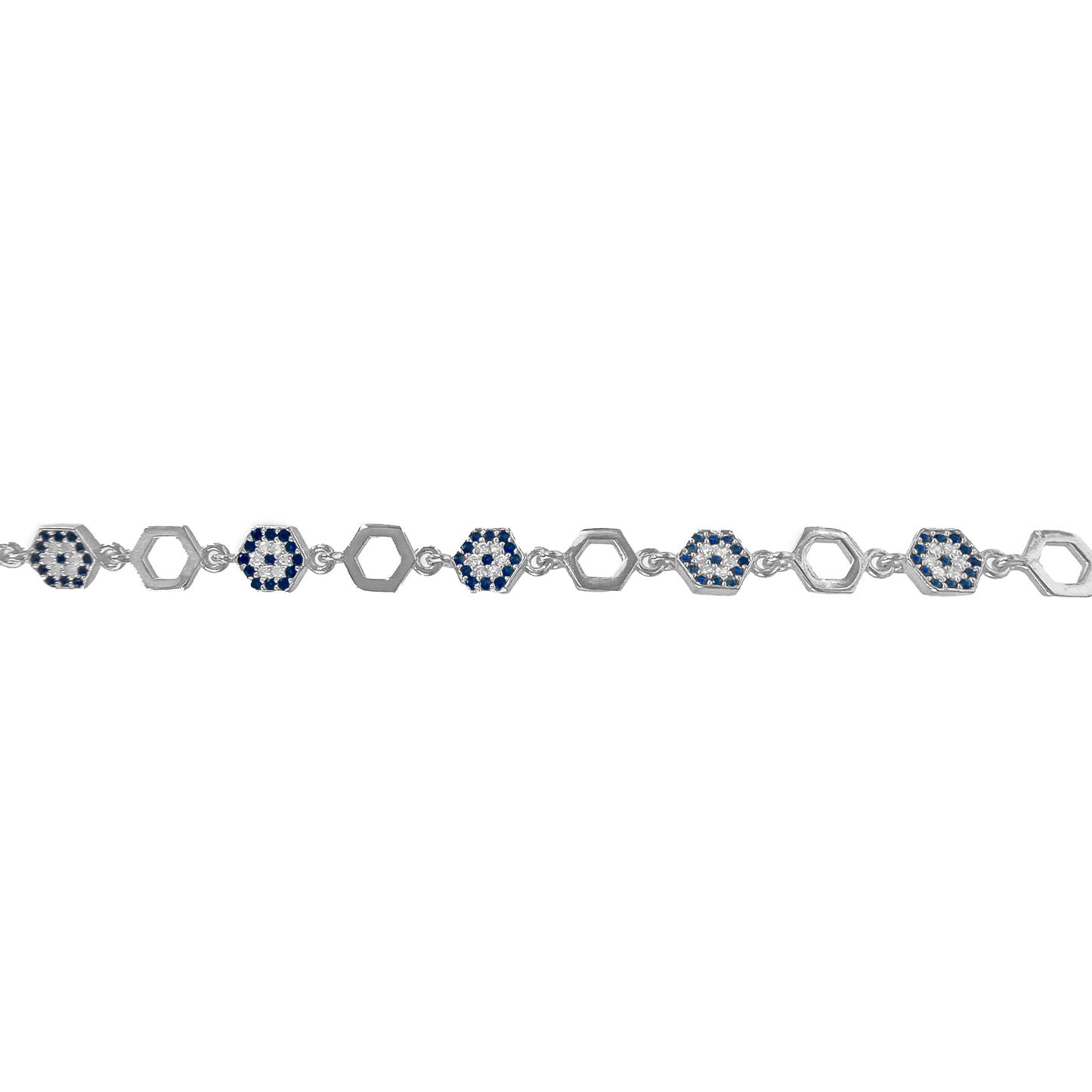 Hexagonal Model Stone Evil Eye Bracelet