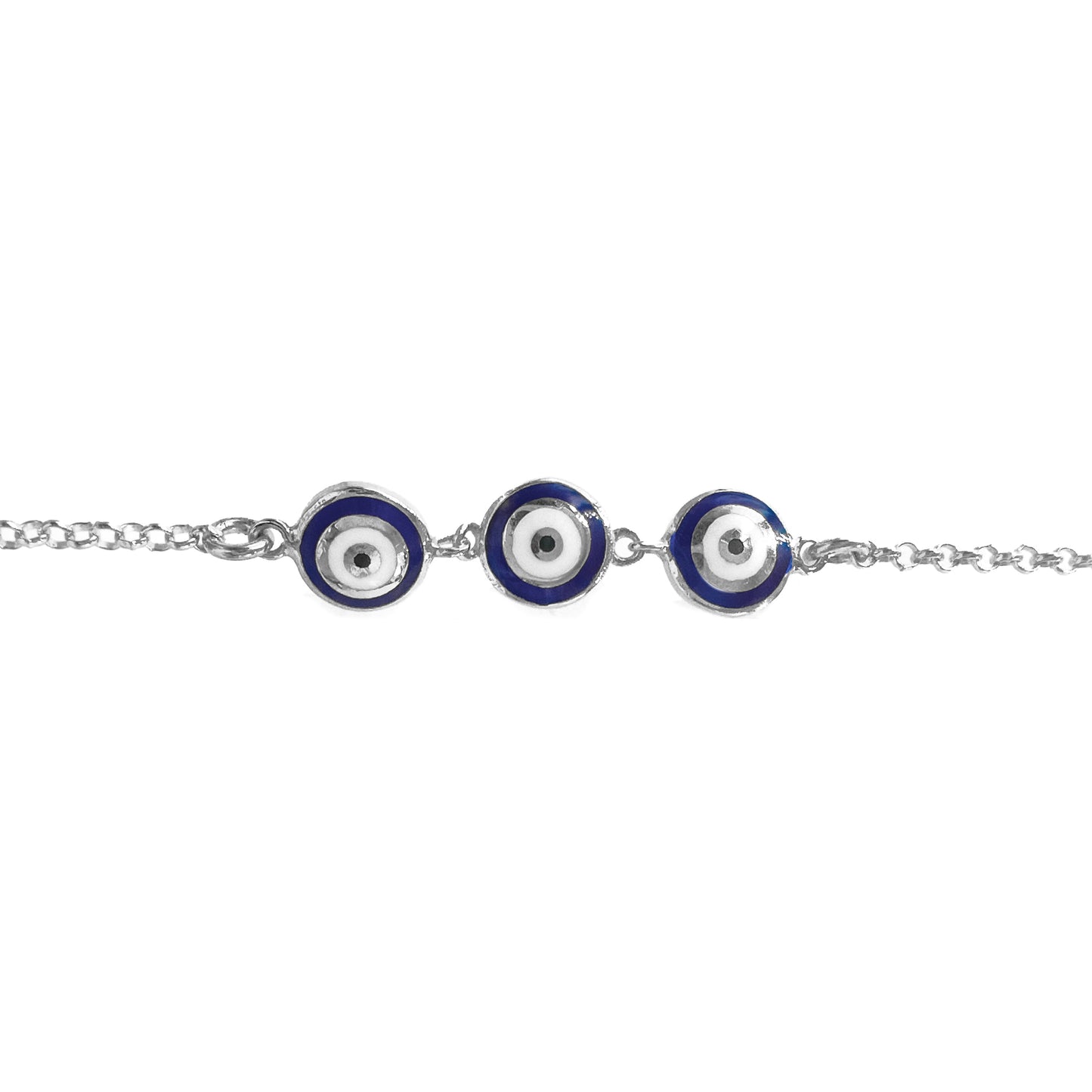 Double Sided Triple Evil Eye Bracelet
