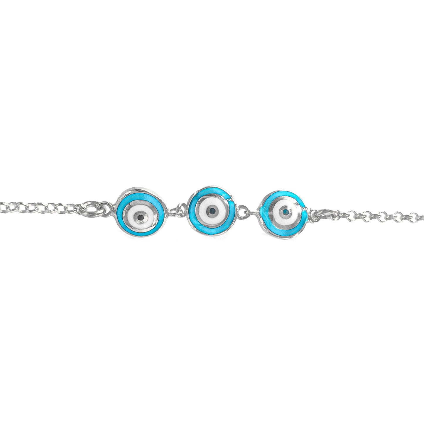 Double Sided Triple Evil Eye Bracelet