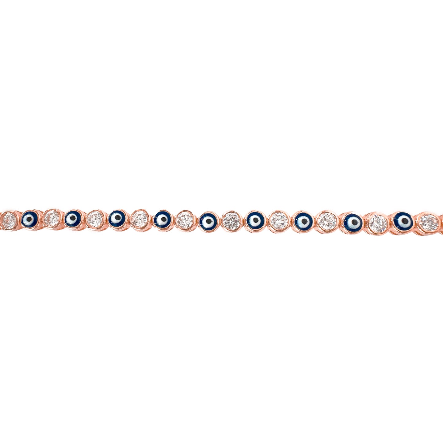 Evil Eye Bracelet with Enameled Stones