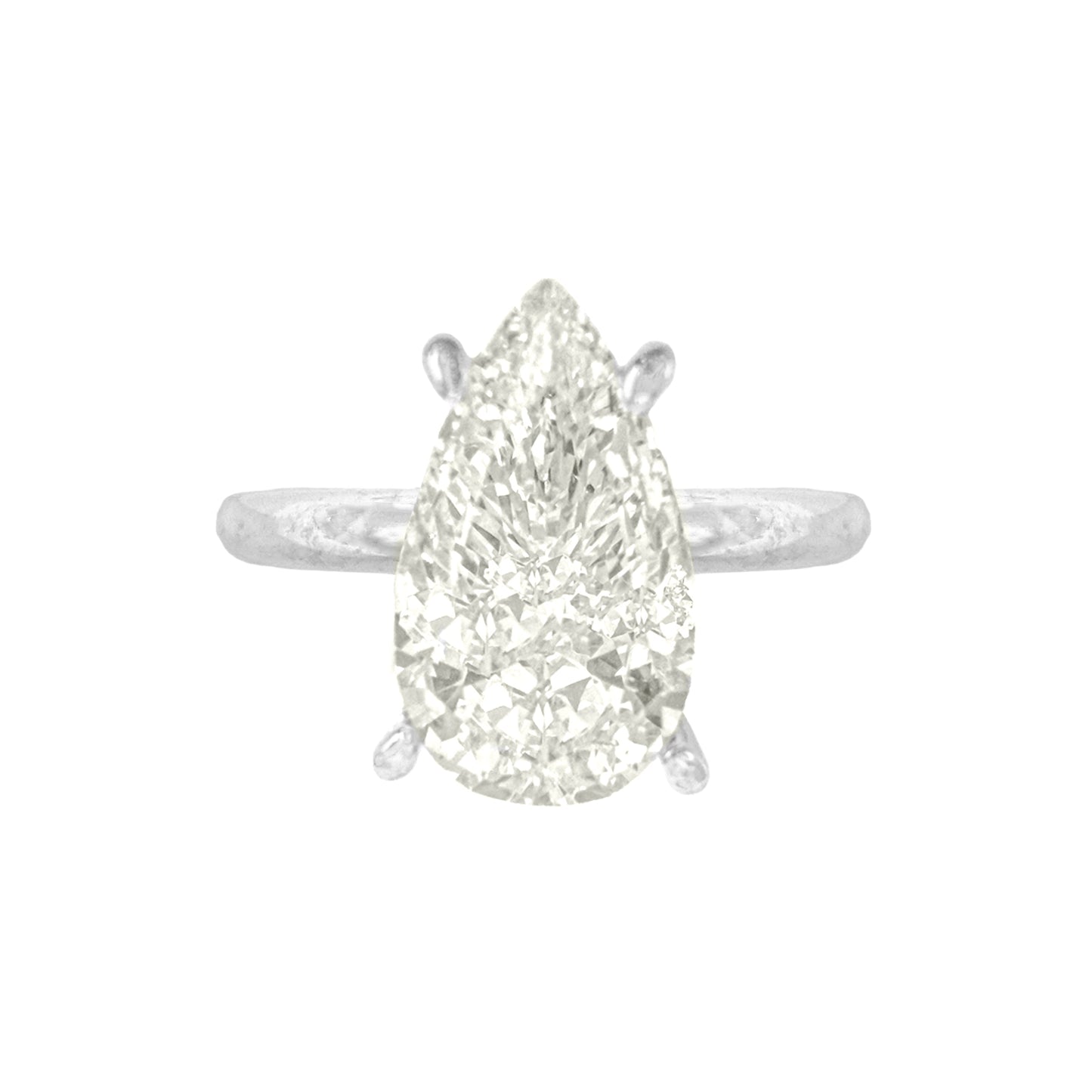 Stone Setting Teardrop G-Color Ring