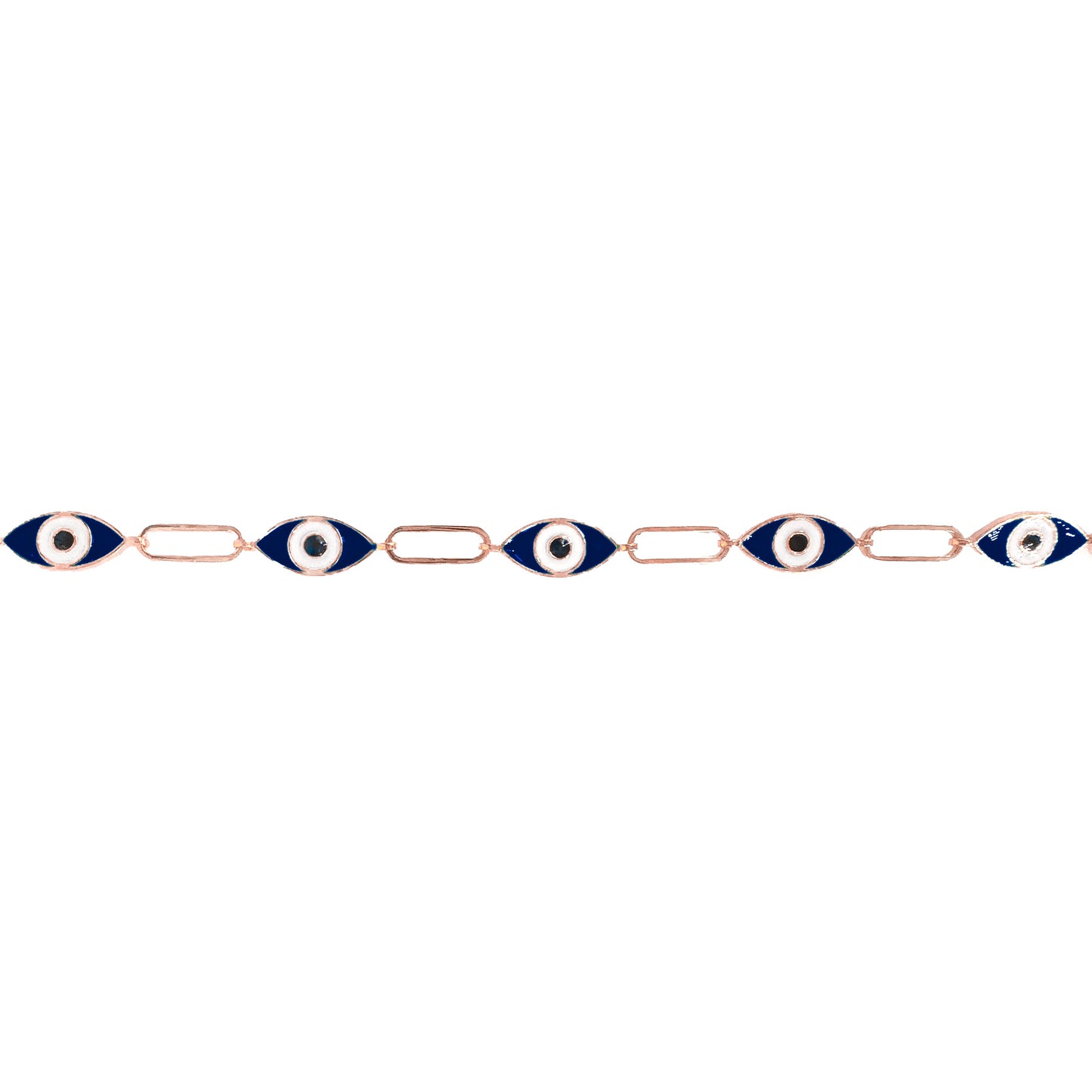Dark Blue Enameled Eye Clip Bracelet