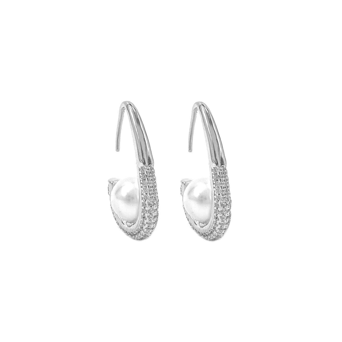 Stone Pearl Pear Earring