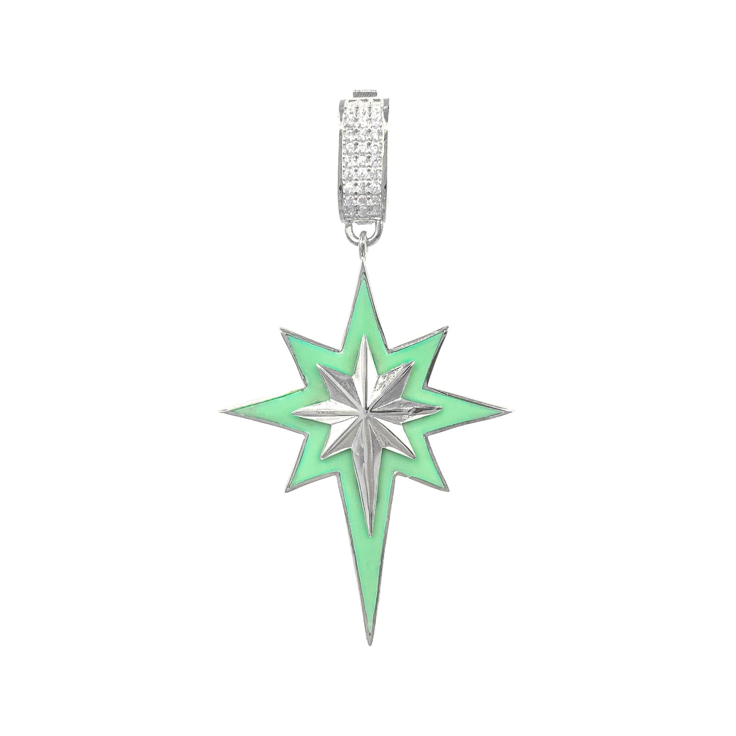 Colorful Enameled Polar Star Pendant / Charm