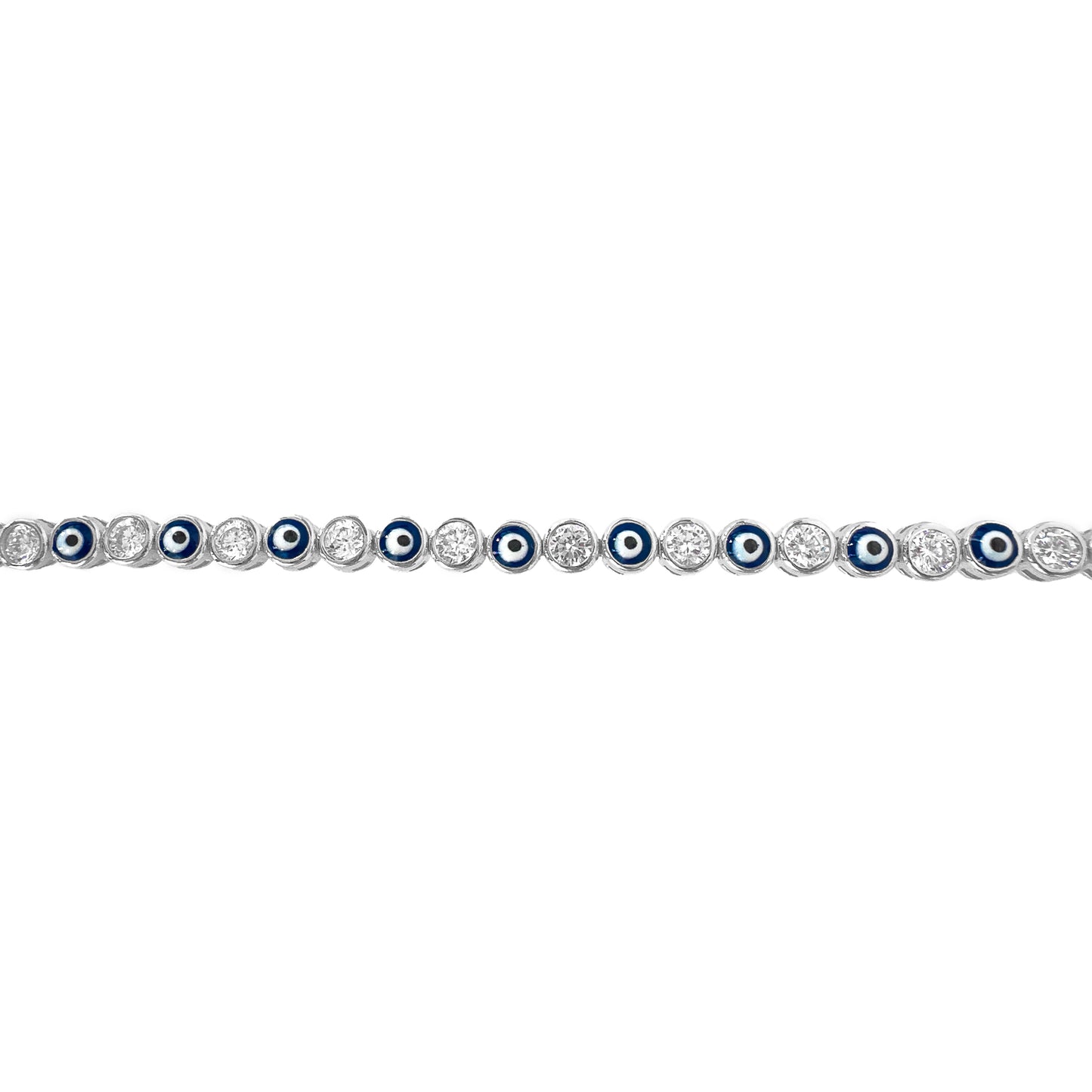 Evil Eye Bracelet with Enameled Stones