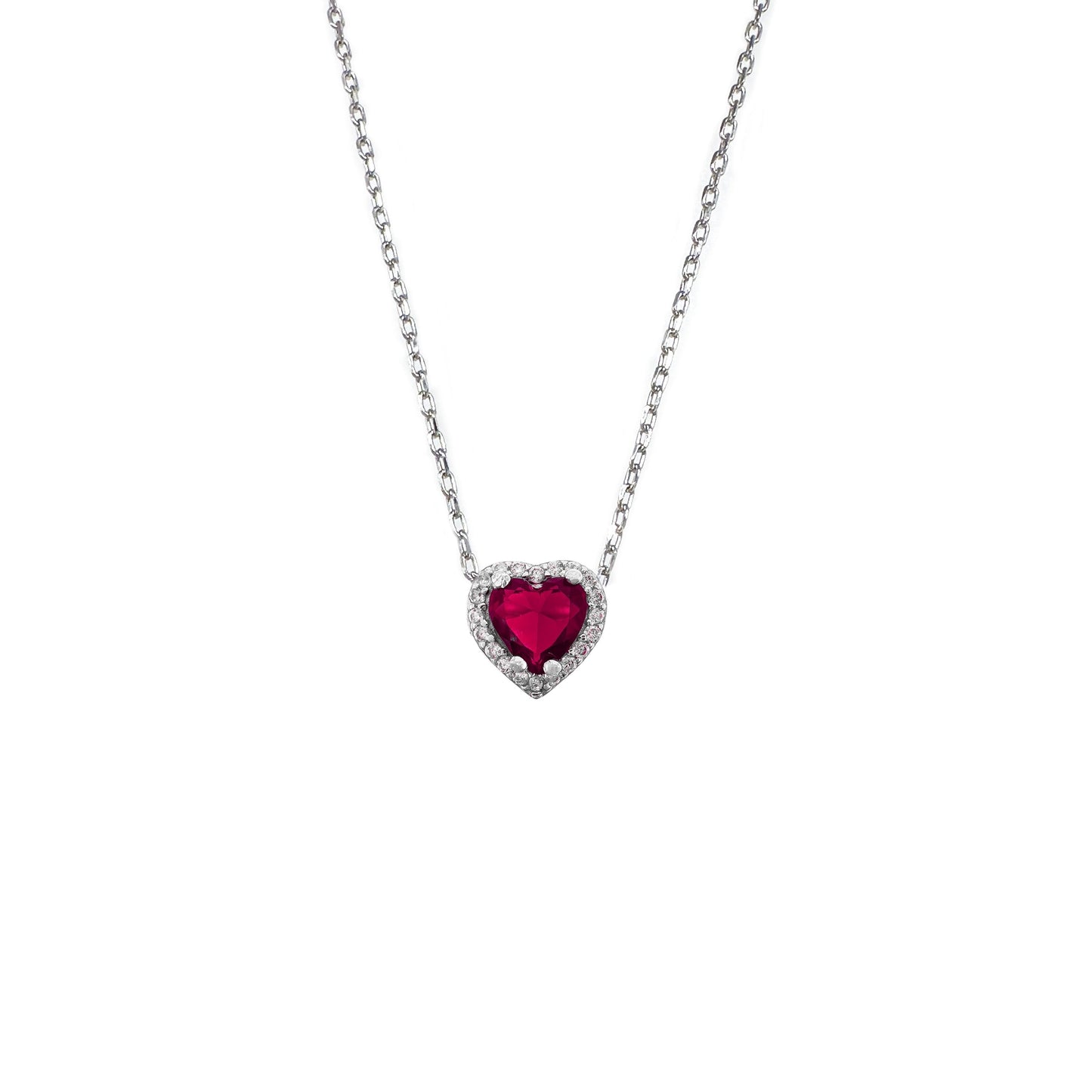 Colorful Stone Heart Necklace
