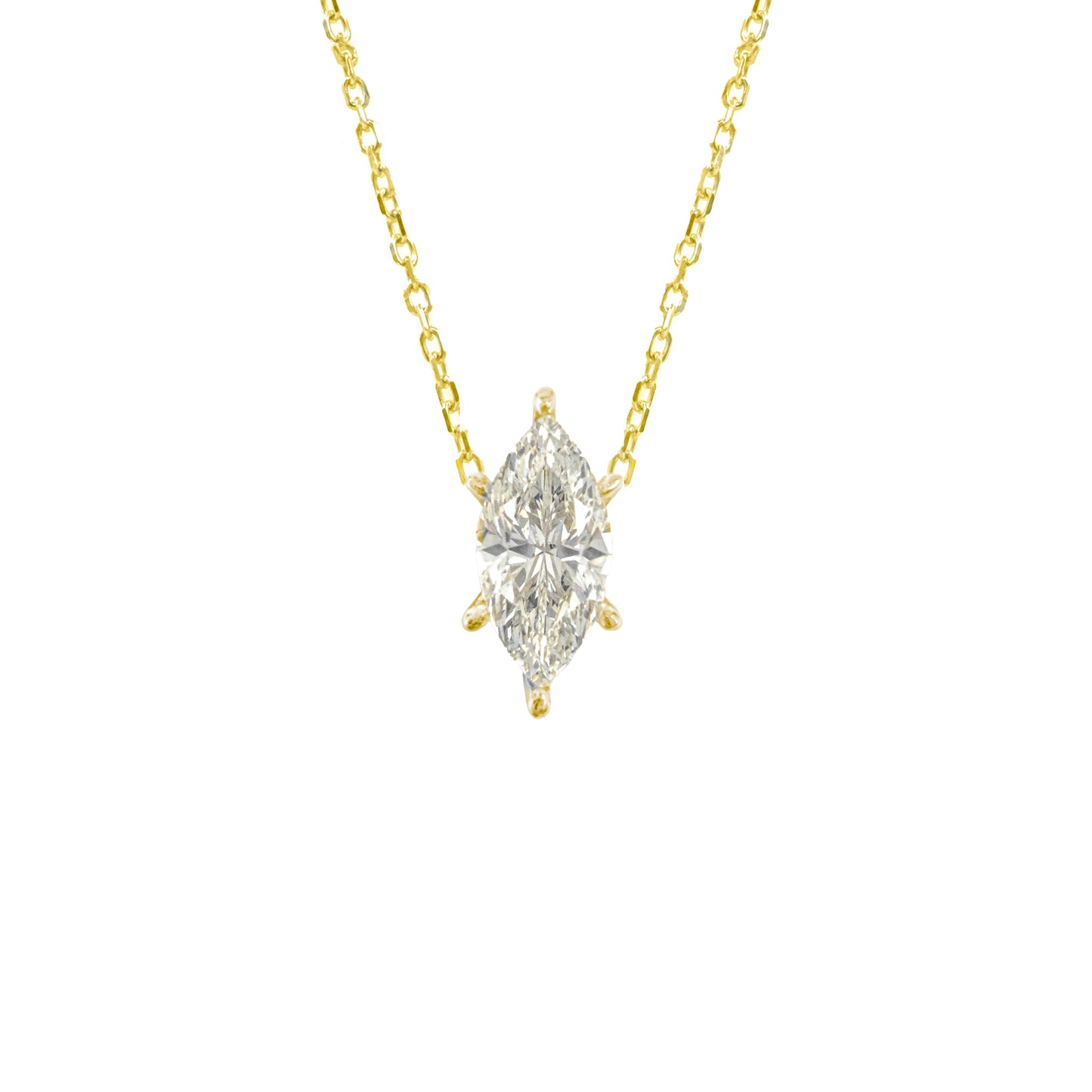 G-Color Marquise Necklace with Stone Setting