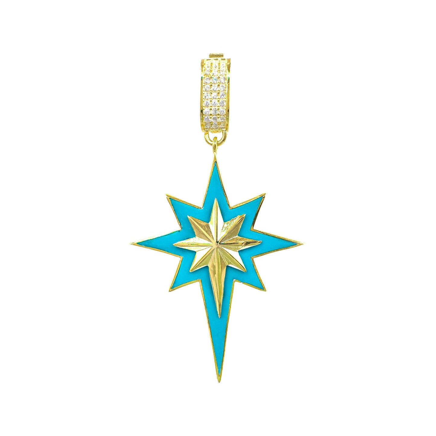 Colorful Enameled Polar Star Pendant / Charm