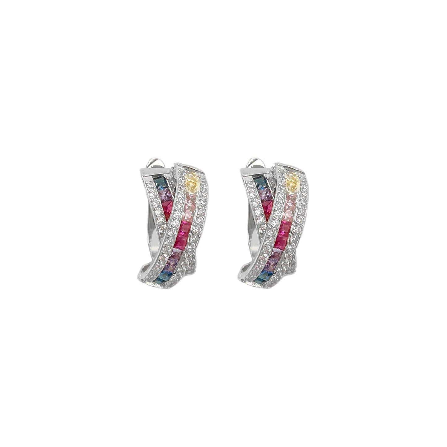 Colorful Stone Pin Earrings