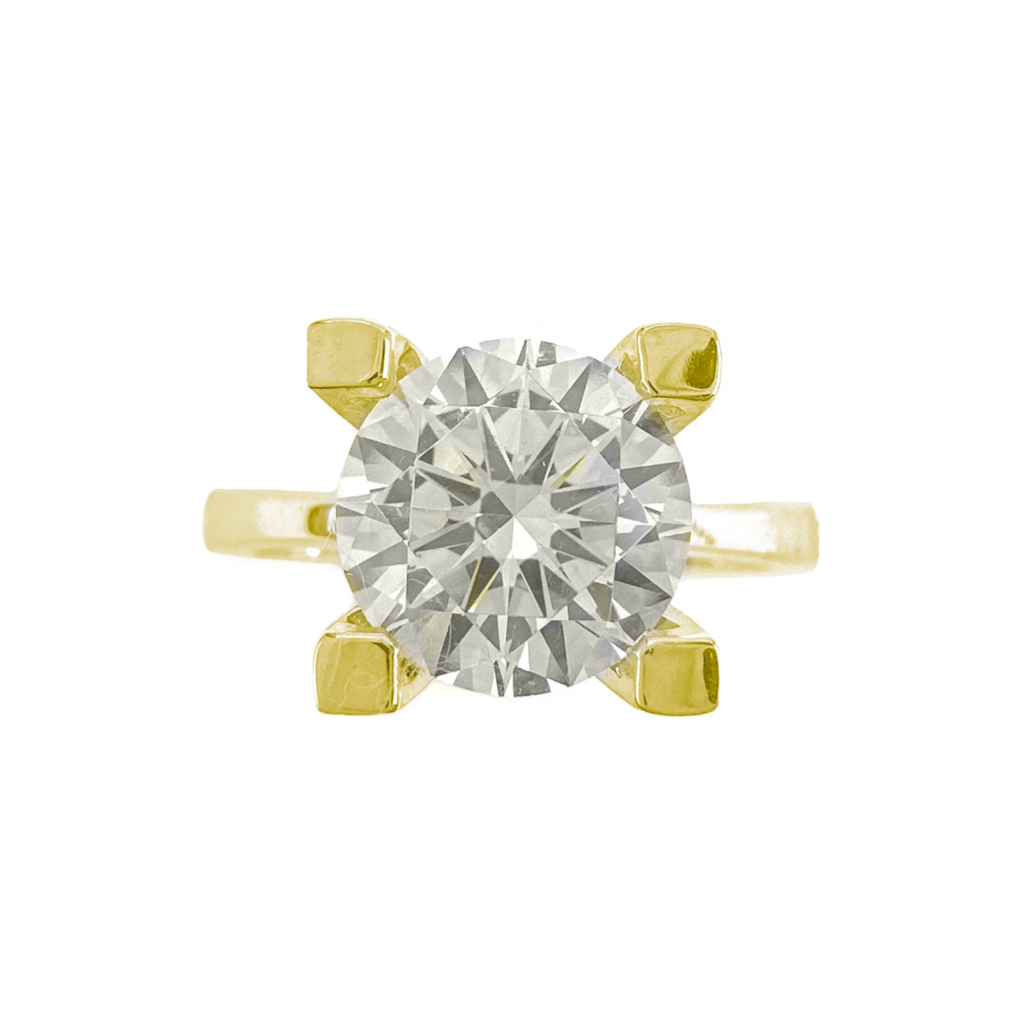 Four Carat G-Color Solitaire Ring
