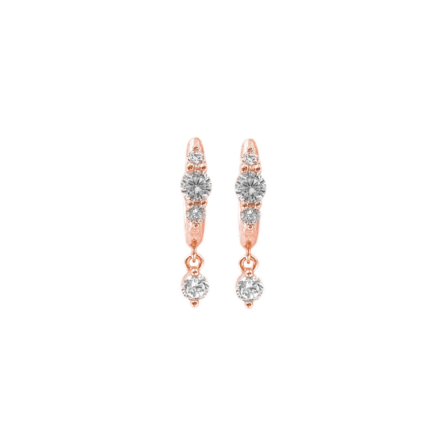 Stone Top Hoop Earrings