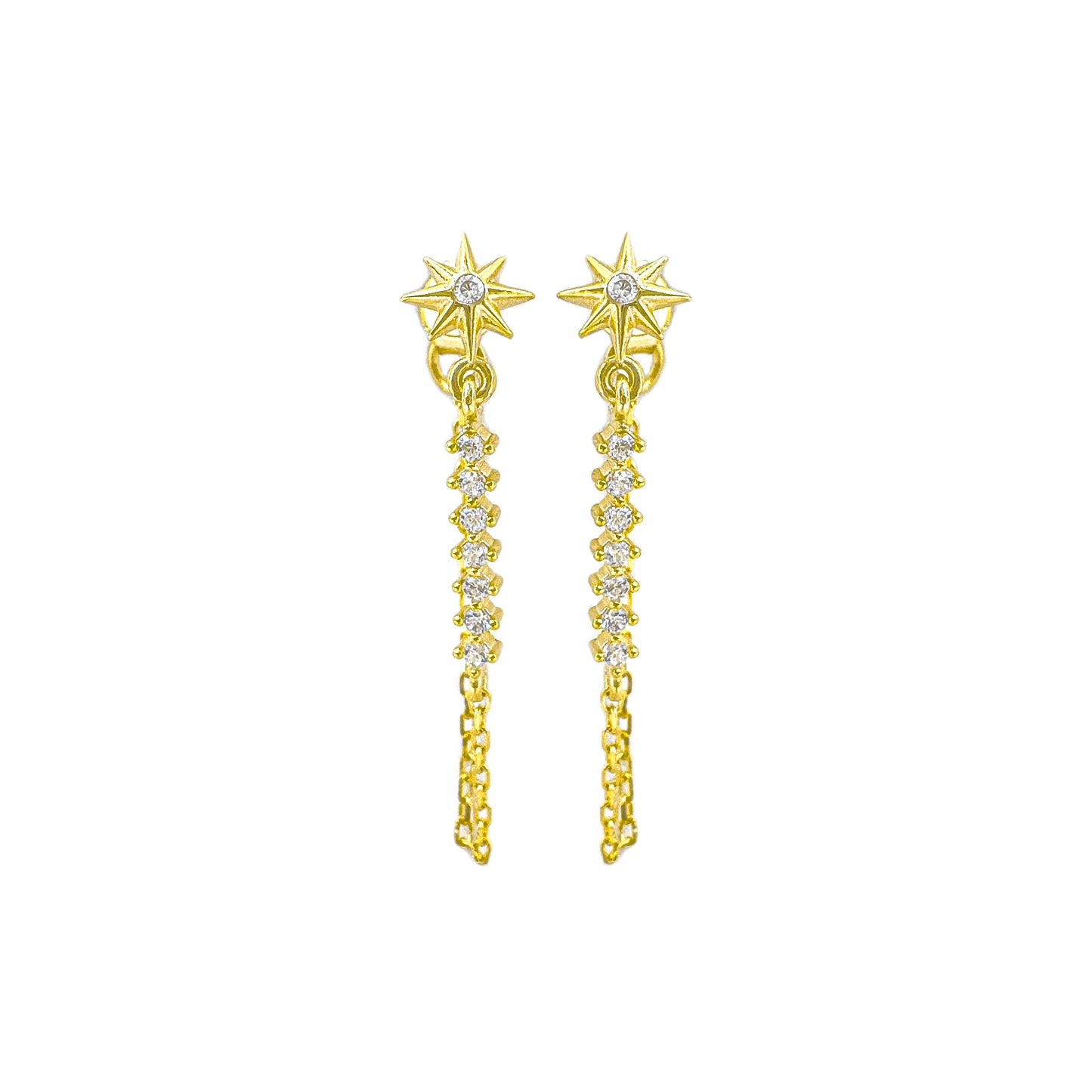Star Row Stone Earring