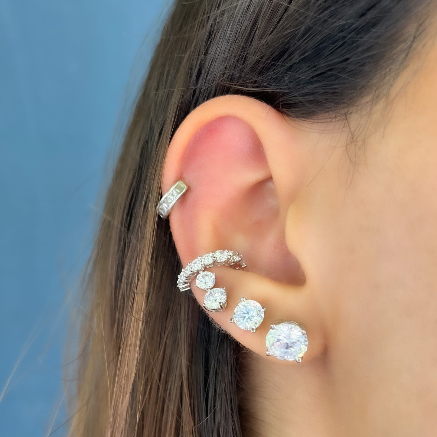 Six mm Solitaire Earring