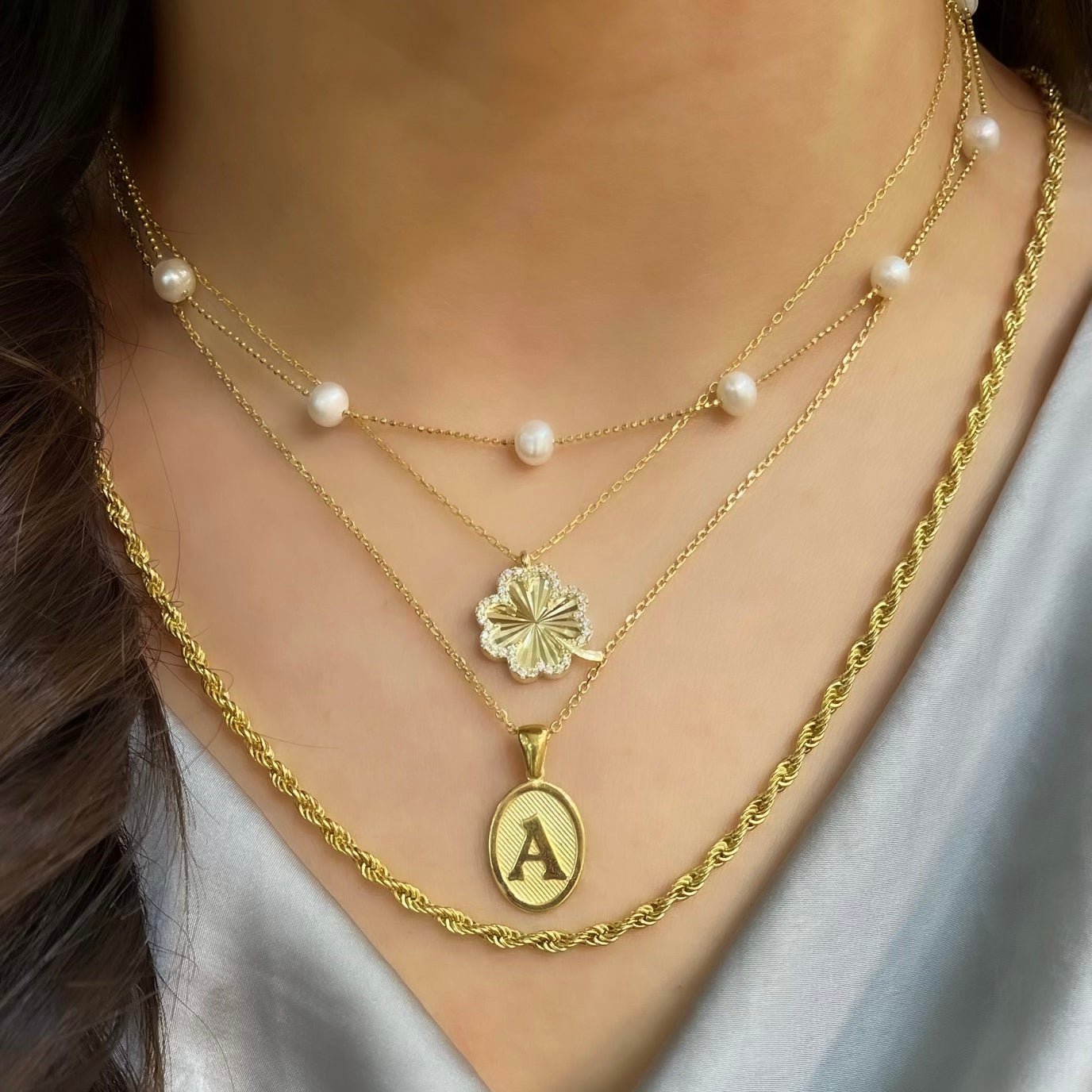 Round Plate Letter Necklace