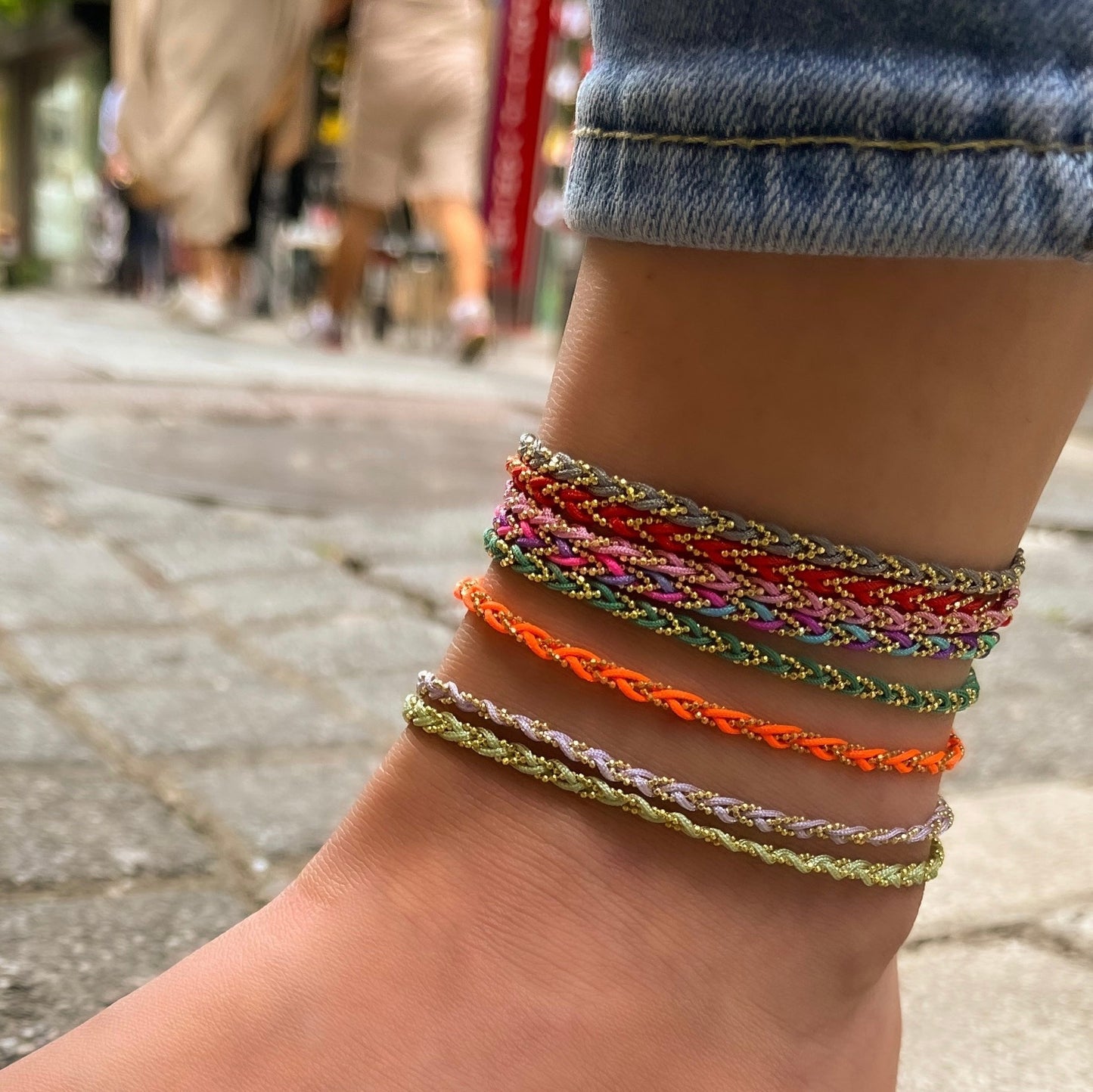 Grey Knitted Anklet