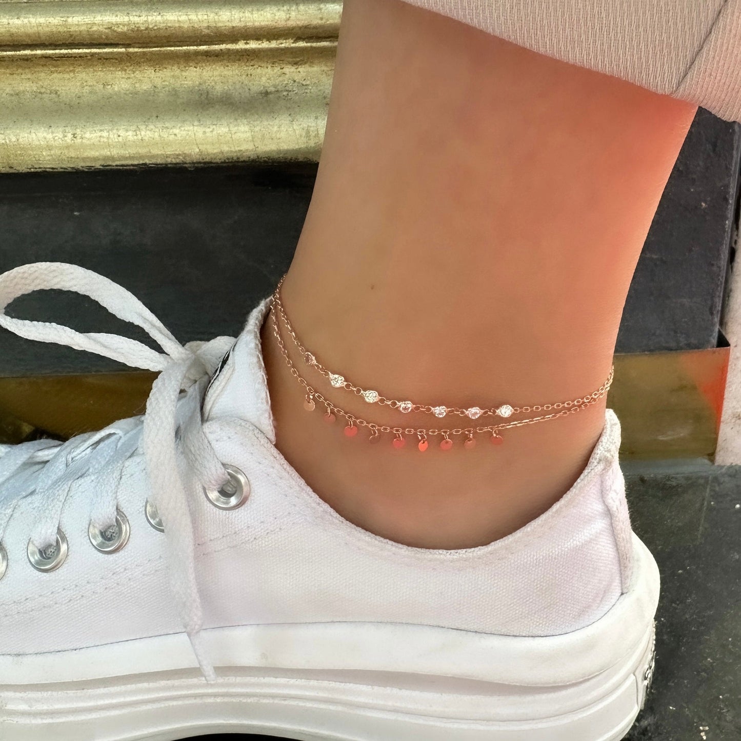 Stone Sequined Anklet