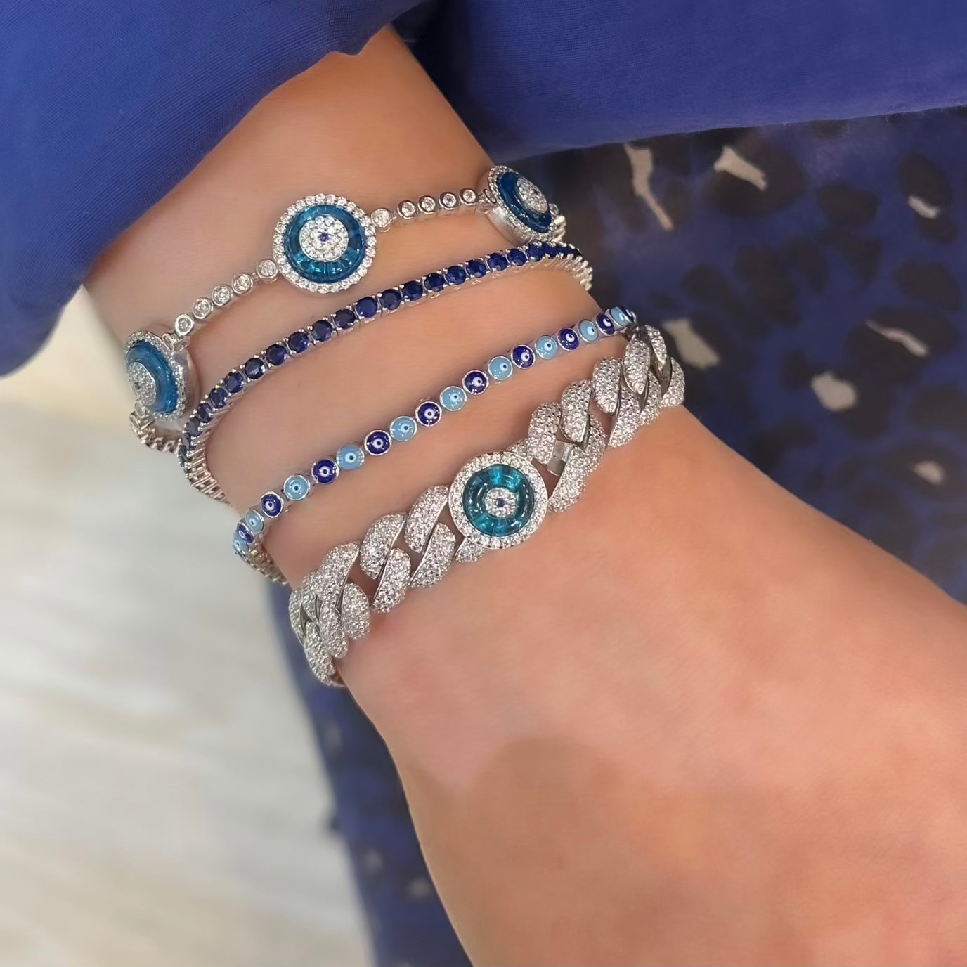 Navy Blue Colored Tennis Bracelet