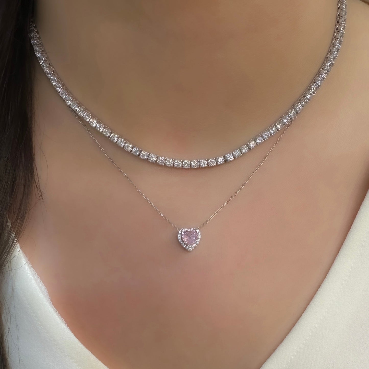 Colorful Stone Heart Necklace