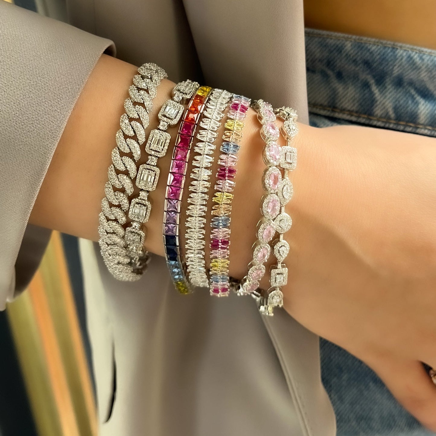 Baguette Round Tennis Bracelet