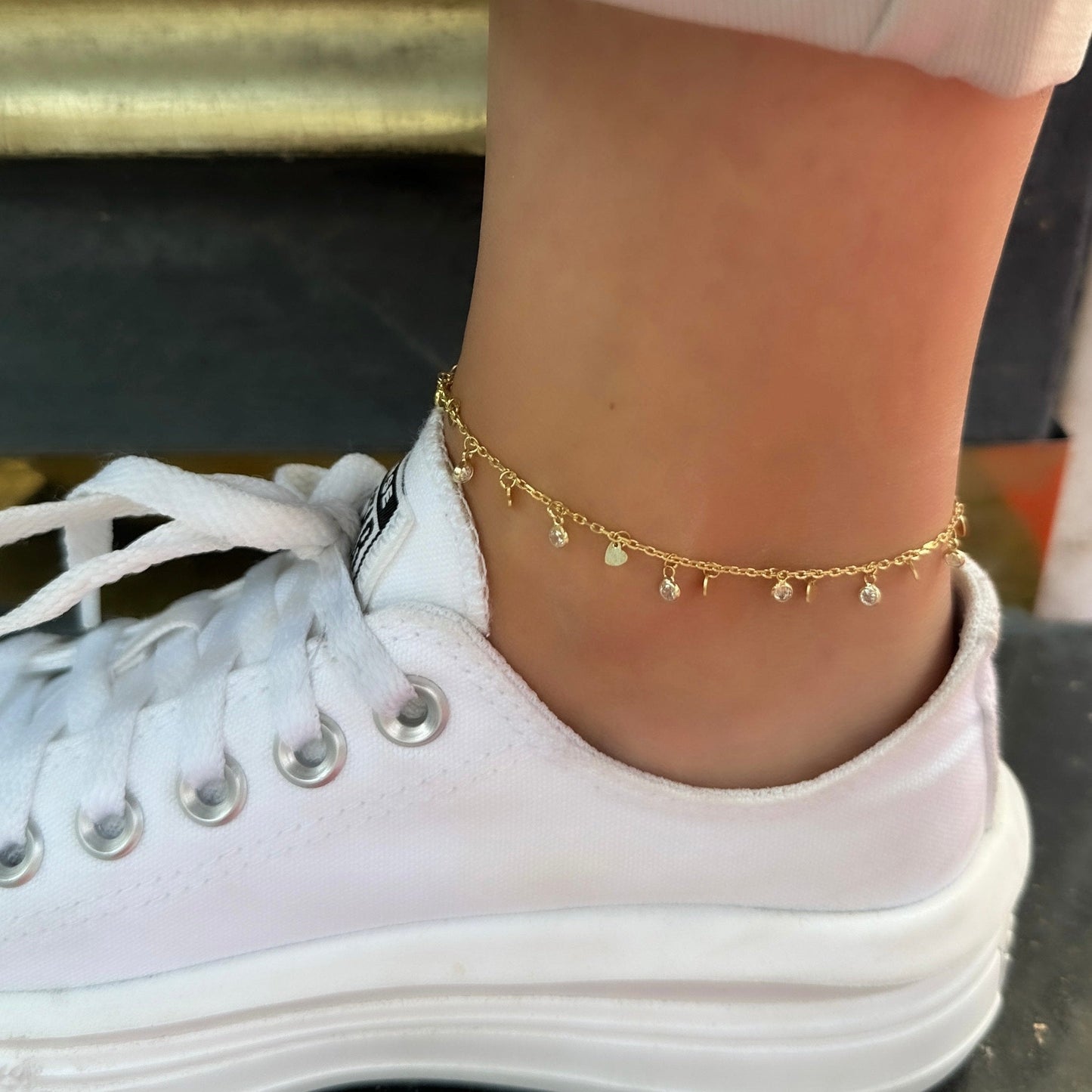 Heart Stone Anklet