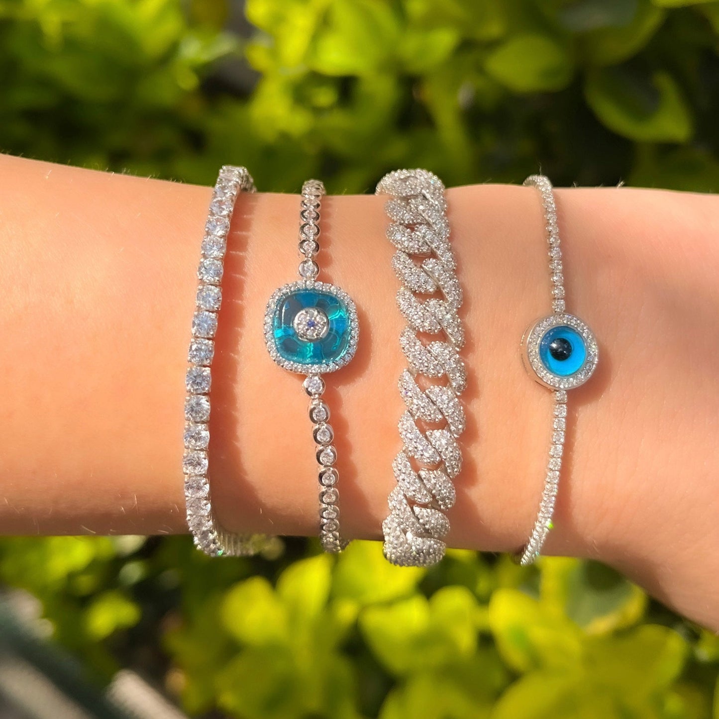Glass Eye Evil Eye Tennis Bracelet