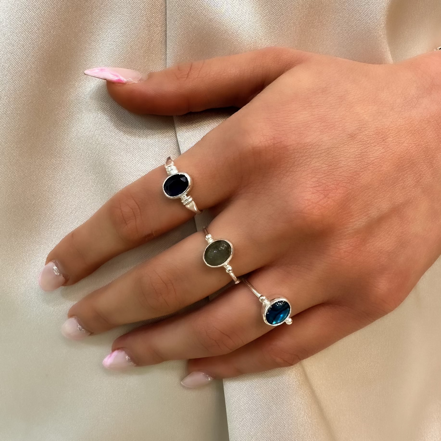 Ocean Pearl Natural Stone Ring