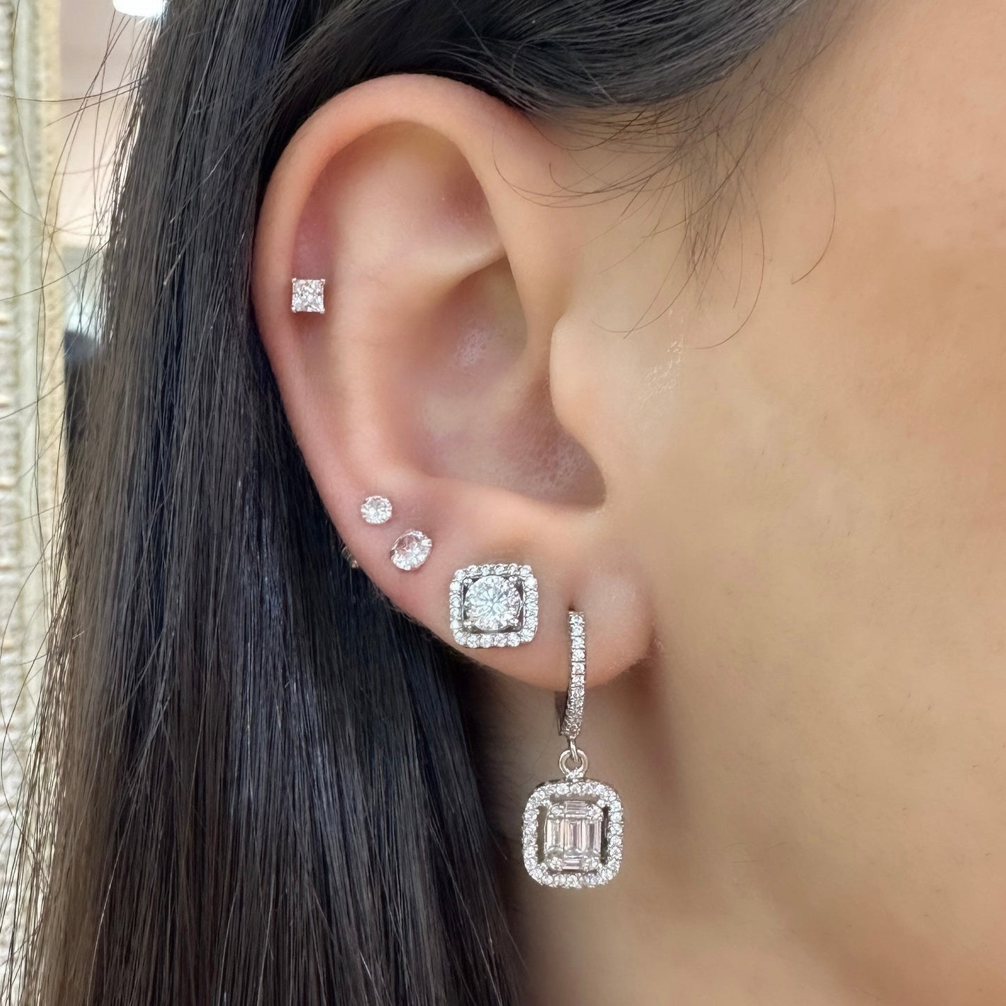 Dangling Baguette Earrings