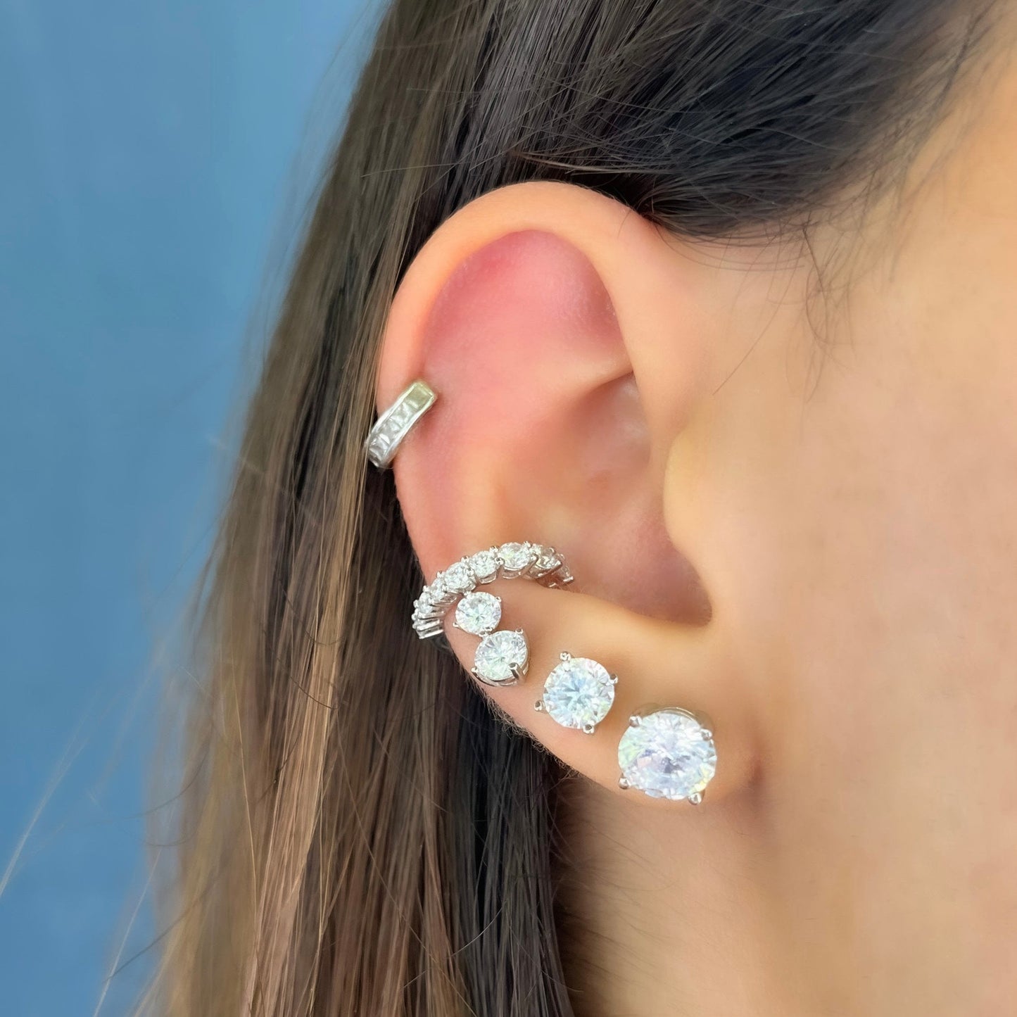 Four mm Solitaire Earring