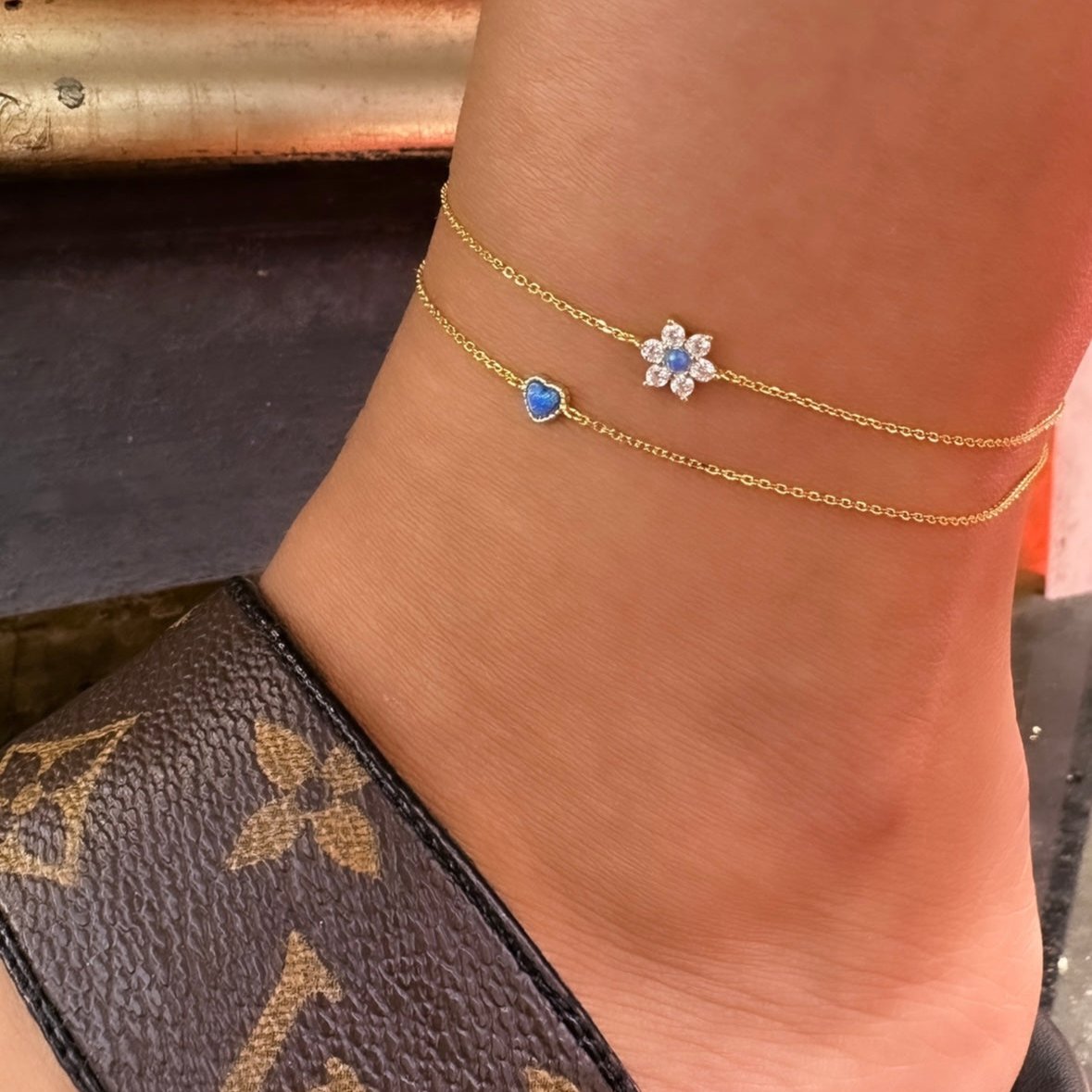 Floral Opal Anklet