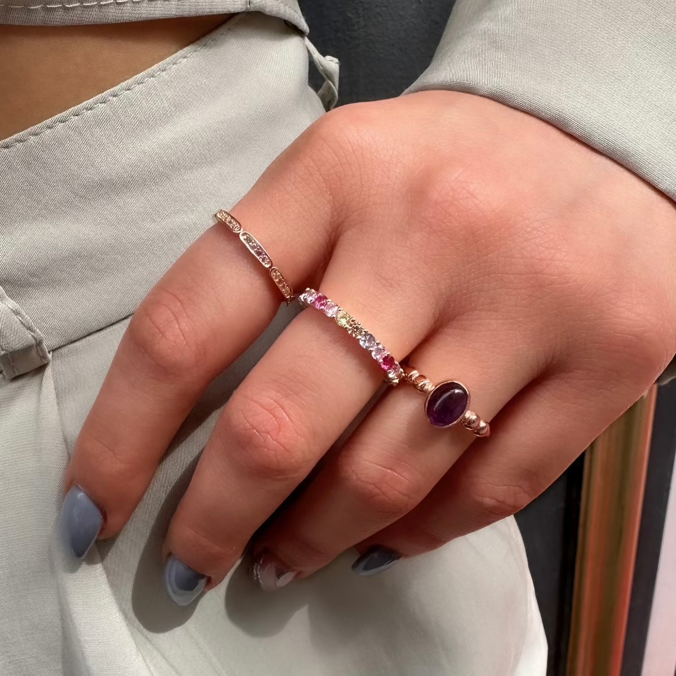 Amethyst Natural Stone Ring
