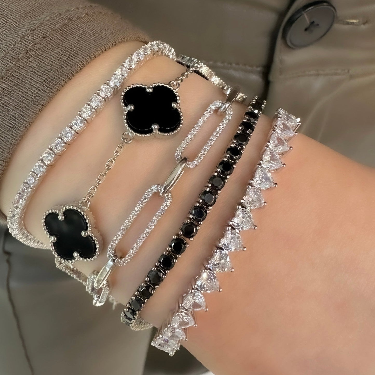 Black Zircon Tennis Bracelet