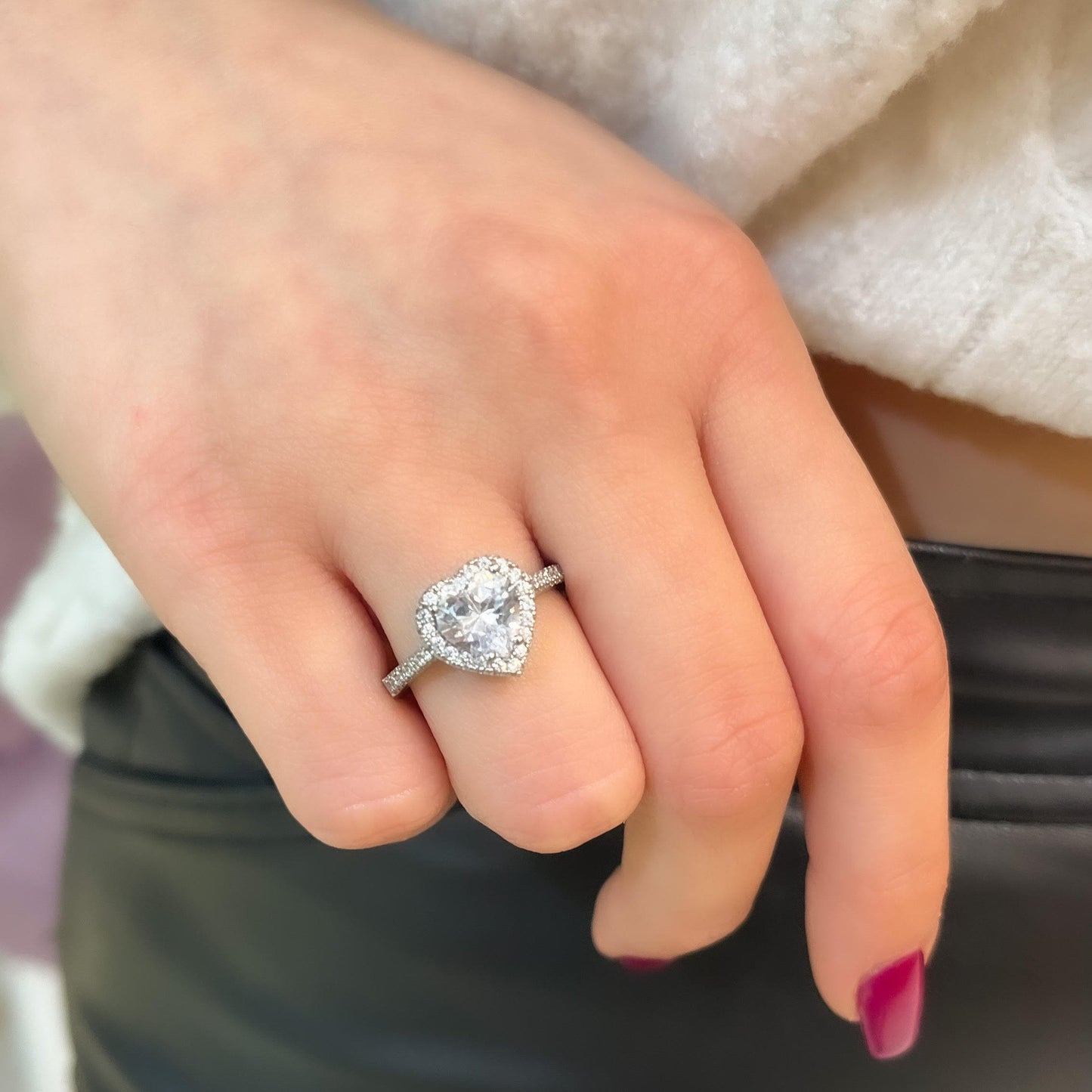 Heart Ring with Side Stones