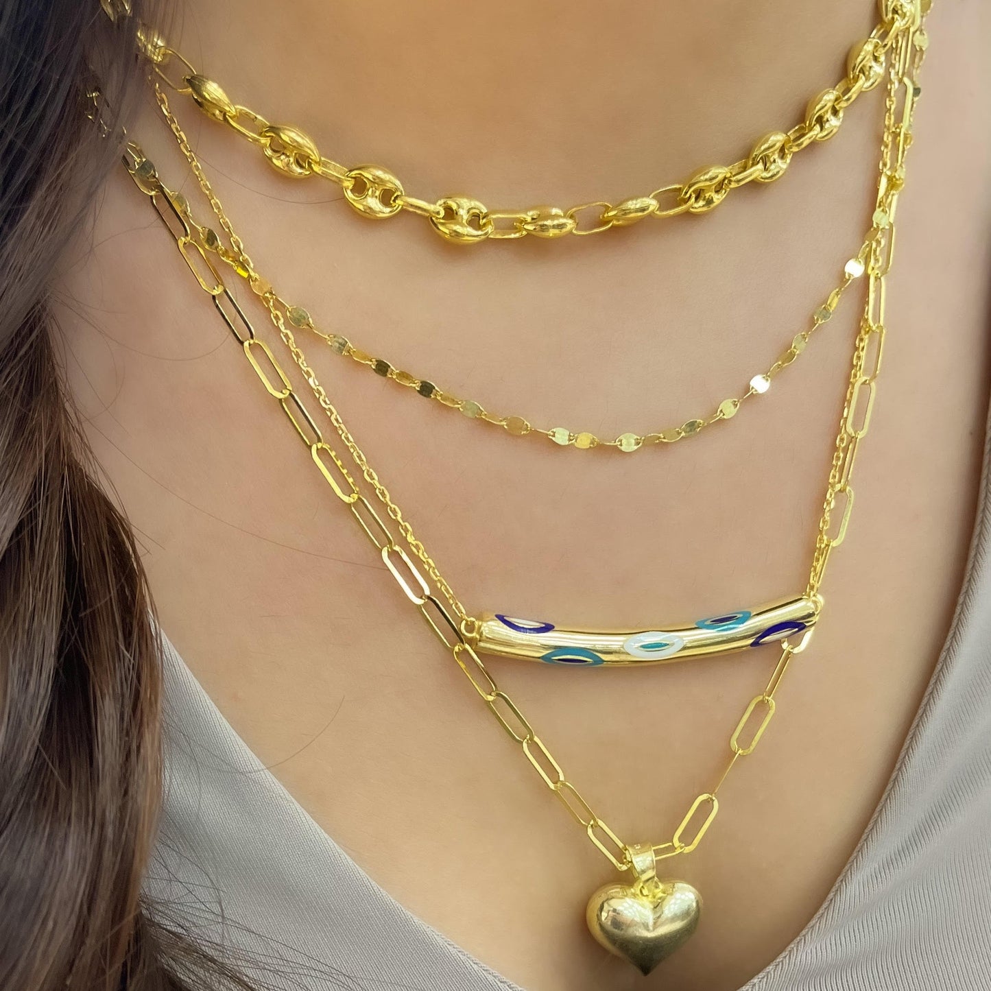 Enamel Evil Eye Necklace