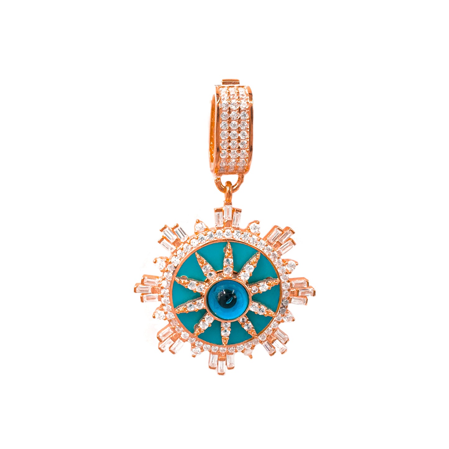 Evil Eye Baguette Stone Pendant / Charm