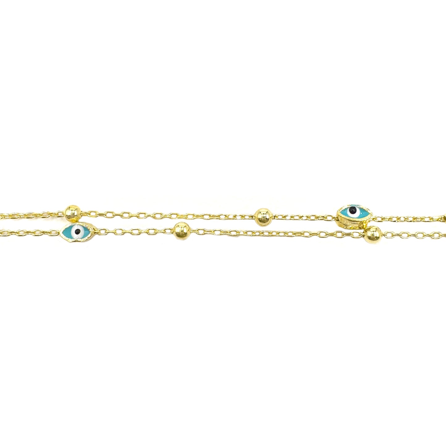 Double Chain Enamel Eye Anklet