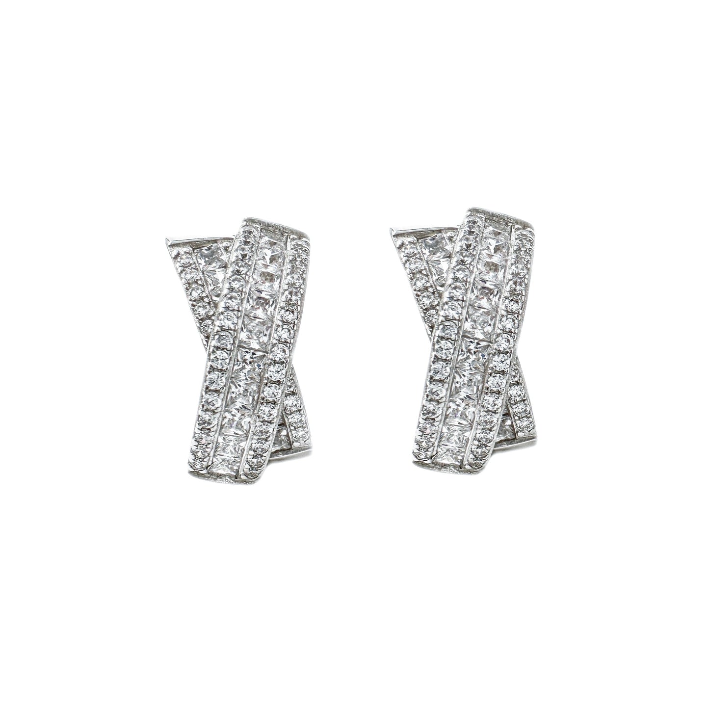 Cross Shiny Stone Earrings
