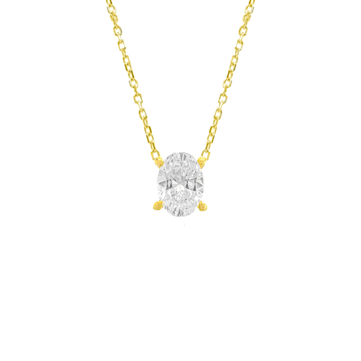 0.75 Carat D-Color Oval Necklace