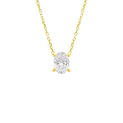 0.75 Carat D-Color Oval Necklace