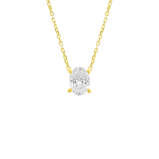 0.75 Carat D-Color Oval Necklace