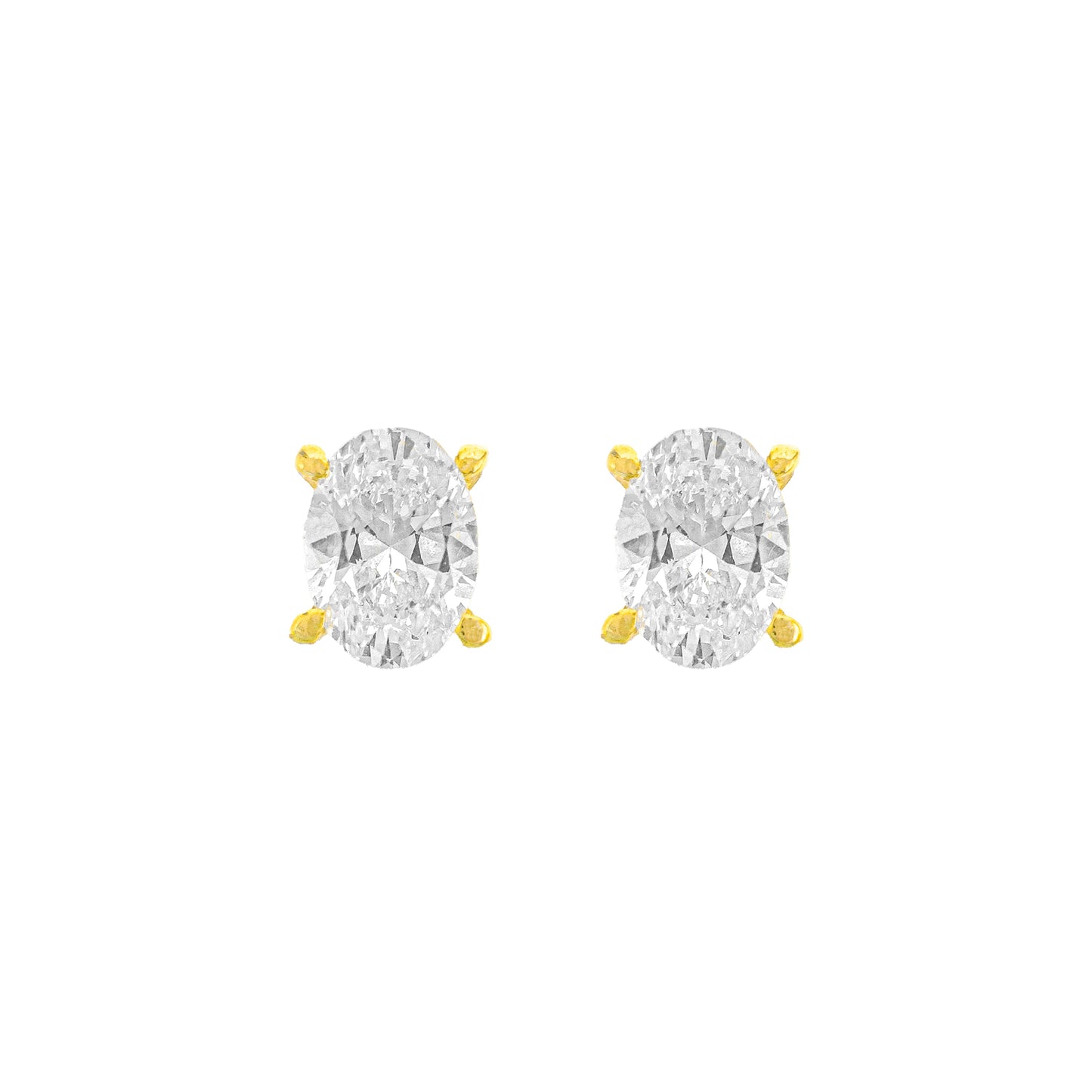 0.75 Carat D-Color Oval Earring