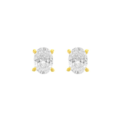 0.75 Carat D-Color Oval Earring