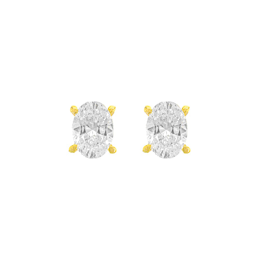 0.75 Carat D-Color Oval Earring