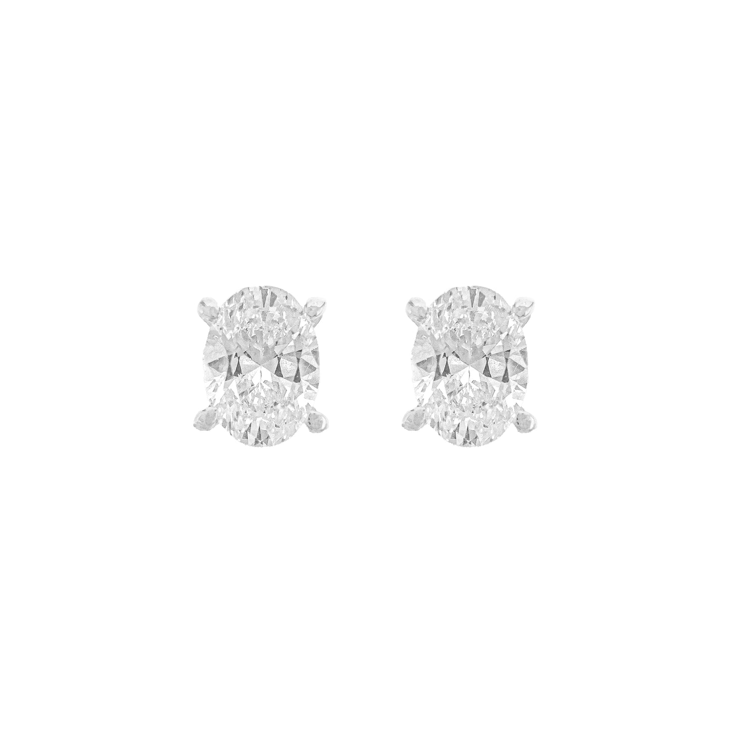 0.75 Carat D-Color Oval Earring