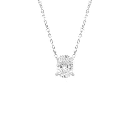 0.75 Carat D-Color Oval Necklace