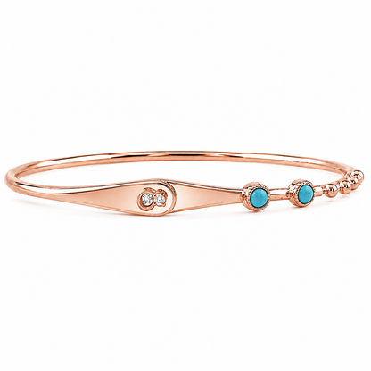 Lades Lock Blue Stone Bracelet